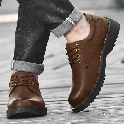 Golden Sapling moda męskie buty zwykłe retro skórzana platforma dla mężczyzn wypoczynek imprezowy obuwie robocze chaussures homme