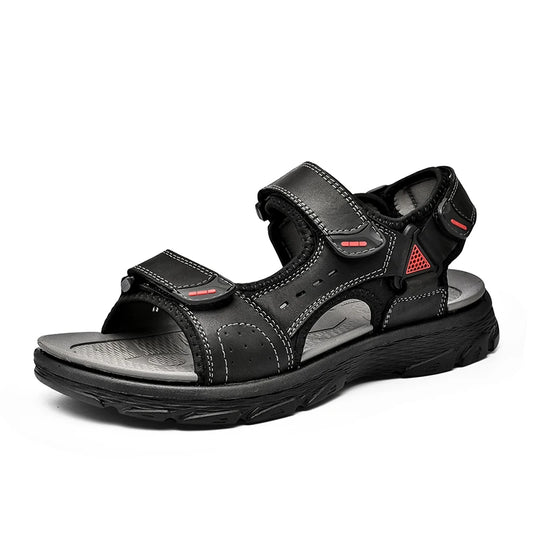 Summer Adjustable Sandals Men Genuine Leather Beach Sandals Open Toes Outdoor Lightweight Sandal Size 38-46 Dropshipping