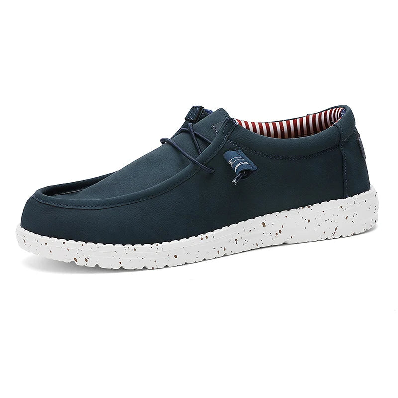 Mænds slip-on afslappet loafers lette komfortable lærredsko stræk loafer non slip åndbare bådsko til mænd