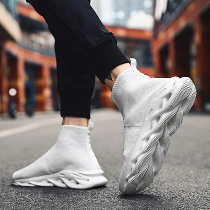 Hot Selling Cheap Black Men's Running Shoes Breathable Comfort Running Sneakers Light Slip-on Socks Shoes For Man Large Size 47