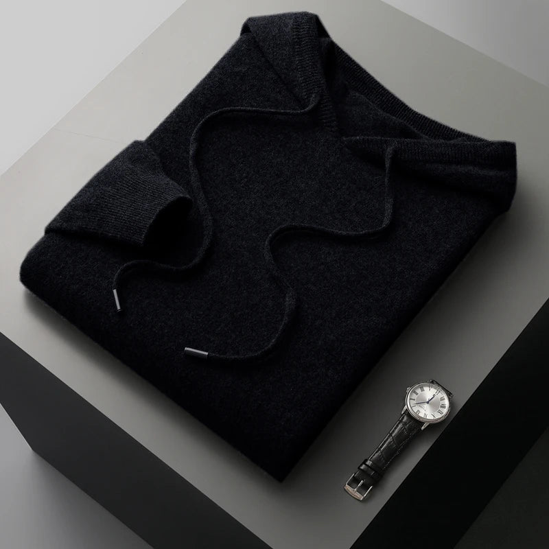 Cashmere femenino de hombres con capucha de una pieza lista para usar 100% Merino Wool Knited Swein Winter Winter informal Top Long Long