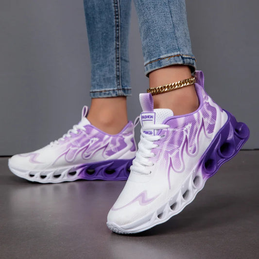 Running Shoes Men Women Lightweight Mesh Breathable Unisex Comfortable Flat Soft Tennis Shoes Summer Lace-up Sneakers Man