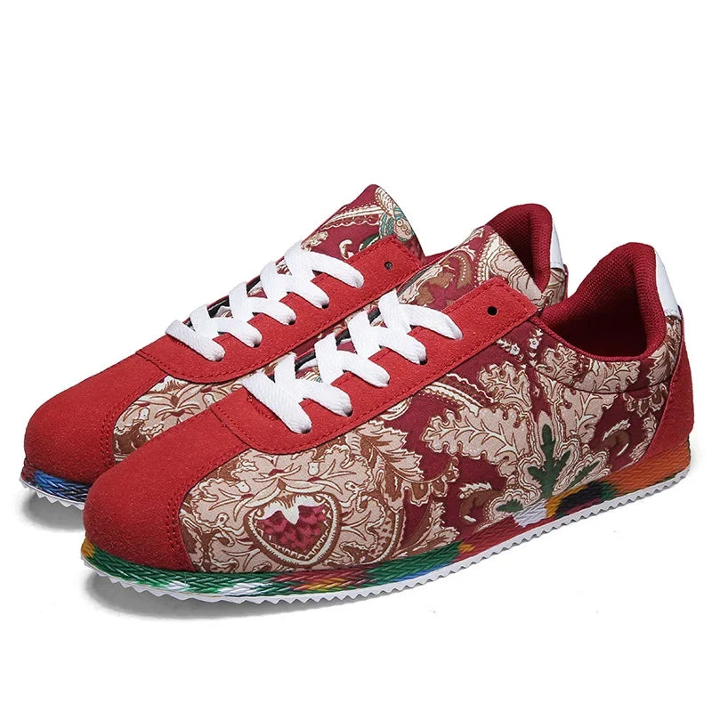 Designer mænds afslappede sko graffiti trykte lærred sko til mænd høj kvalitet åndbare løbesko lette mænd sneakers