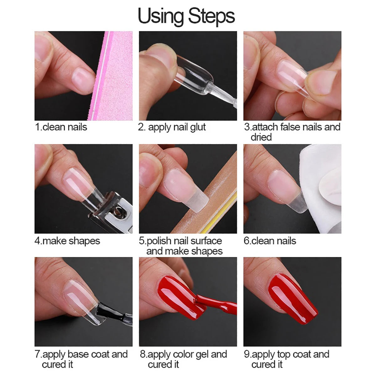 550Pcs Frosted Soft Gel Full Cover Nail Tips,11 Sizes Gel Nail Extensions False Nail Artificial Nails with Case for Nail Salons