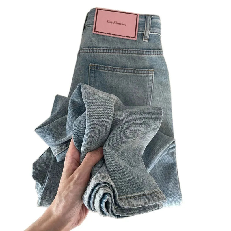 Žene široke vrećice za noge Lady Vintage Y2K Punk niski uspon struj labave traper hlače Street odjeće modno smeće duge klizačke hlače