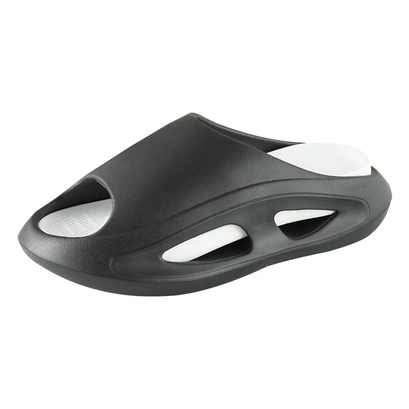 Comwarm Ny sommerplattform tøfler for menn Ikke-sklips Åpne tå flip flops menn mote strand sandaler bad tøfler utendørs