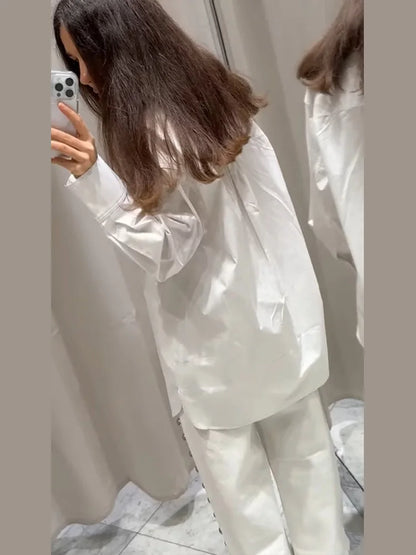 Sexy Bandage Women's Shirt Long Sleeve Lapel Loose White Female T-shirt 2025 Spring Summer Street Fashion Hollow Out Lady Tops