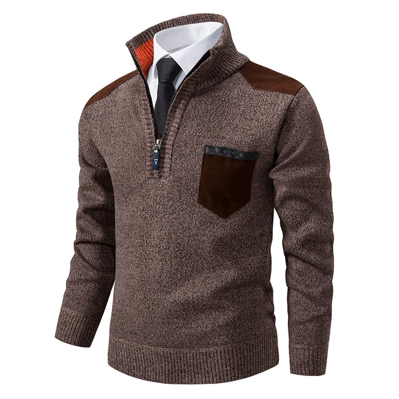 Sweater Sweater Cachemira Camisas gruesas Polos Corea Media Zipe Blusa fría Collar Outumn Invierno Expernor de lujo Paño de lujo
