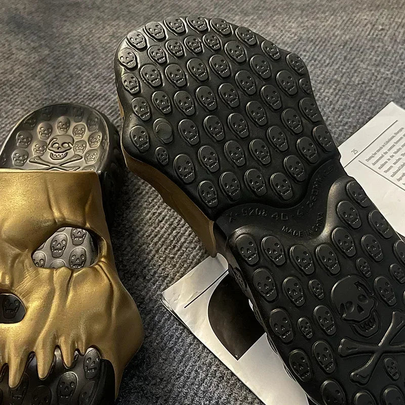 Skull Slipper Demon Y2k Platform Cloud Summer Beach Sandal Slides Flip Flop Men Male Non Slip Indoor Outdoor Soft Shoe Home 2025