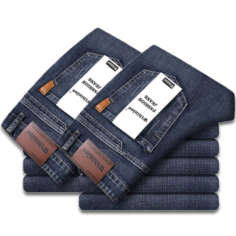 2-delt sæt Whinlee Black and Blue Business Elite Jeans, Summer Micro Elastic Sightleg Multicraft Højkvalitets denimbukser