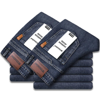2-delt sæt Whinlee Black and Blue Business Elite Jeans, Summer Micro Elastic Sightleg Multicraft Højkvalitets denimbukser