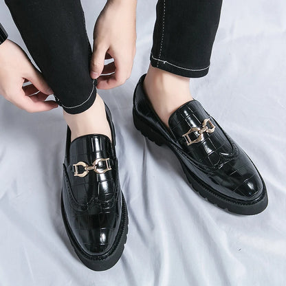 Classic Trends Autumn Outdoor Men's Leather Shoes Platform Oxfords Male Derby Shoes Casual Mens Lace Up Thick Soled Work Shoes