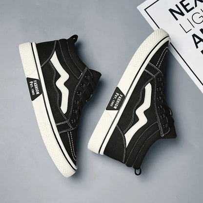 Fashion High Top Men Casual Shoes Comfortable Flat Boot Sneakers Men Canvas Shoes Lightweight Flats Students Walking Sport Shoes