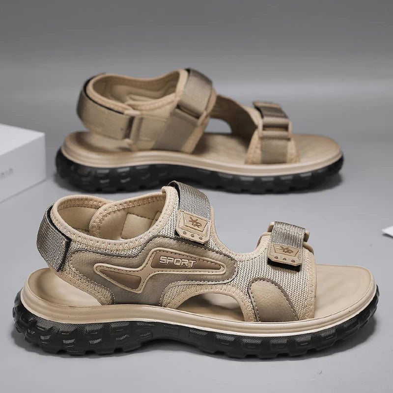 New Men's Sandals 2024 Summer Outdoor Casual Beach Shoes Lightweight Anti-Slip Roman Sandals Comfortable Men's Flip Flop Sandals