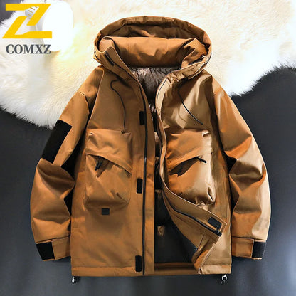 2025 High Quality Men's Winter Jacket Trendy Casual Thickened Graphene Warm Hooded Parka Snow Ski Very Cold Cotton-padded Coat