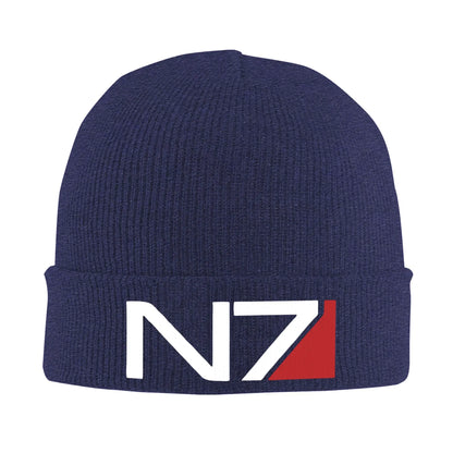 Mass Effect N7 Knit Hat Beanie Winter Hats Warm Acrylic Hip-Hop Caps for Men Women Gifts