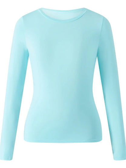 CHRONSTYLE Women Casual Long Sleeve T-Shirts Spring Autumn Solid Slim Fit Pullovers Tees Shirts Female Streetwear Base Tees Tops