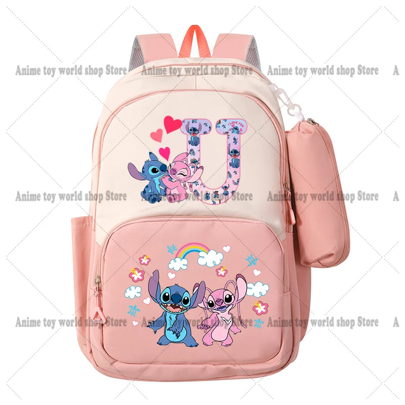 Lilo & Stitch Anime Backpack Pencil Case 2pcs Girl Student Teenager Book Bags Men Rucksack Travel Backpack Mochila Escolar Gift