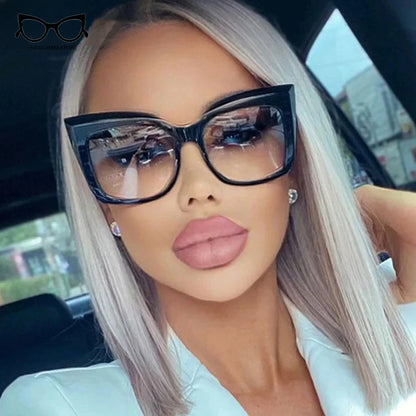 2024 New Vintage Fashion Women Shades Trending Men Gradient Sun Glasses Shades UV400 Glasses Oversized Cat Eye Sunglasses