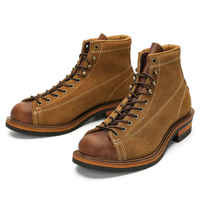 Kowm vandresko mænds vandrestøvler britisk tyk solbudt høj top motorcykelstøvler ankel sneakers afslappet trekking sko
