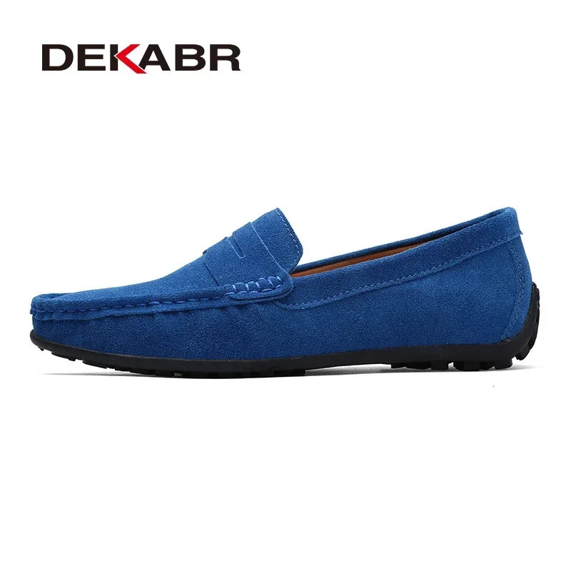 Dekabr Brand Fashion Summer Style Soft Loafers ægte læder høj kvalitet fladt afslappet sko åndbare mænd lejligheder køresko