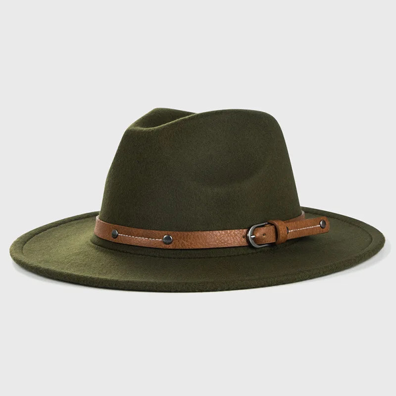 NEWWool Fedora Hat For Women Men Winter Autumn Fashion Church Jazz Hats Viking British Flat Brim Felt Hat Outdoor Casual Fedoras