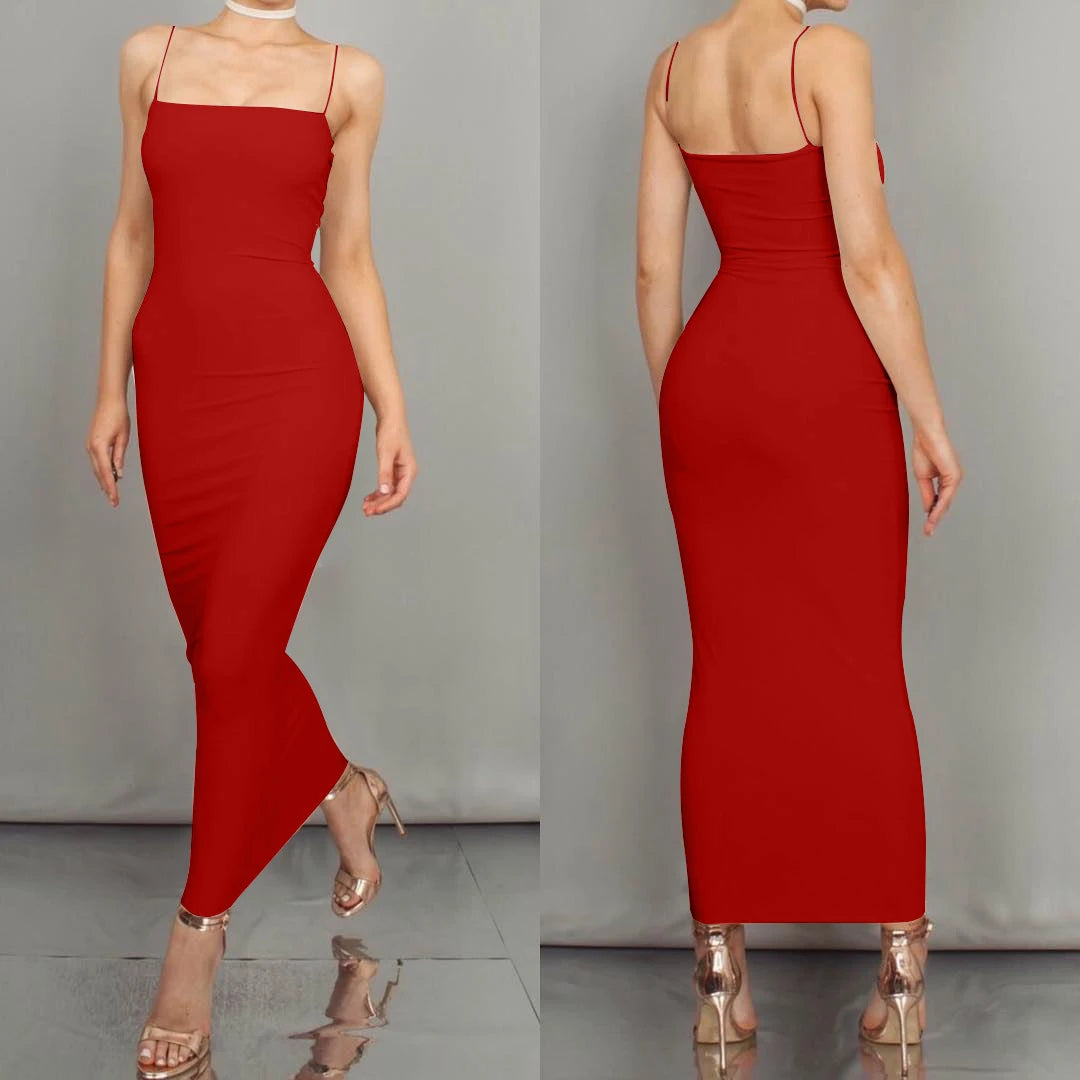 JZ461 Nuovo abito da donna estivo lungo abiti imbracati club abito da stense sexy