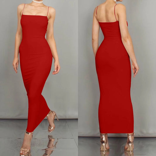 JZ461 Neues Sommer -Frauenkleid Long Sling Kleider Club Sexy Suspender Kleid