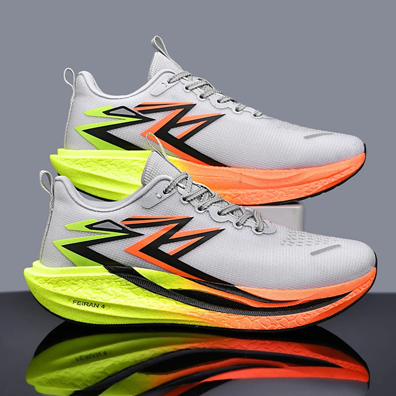 Placa de carbono Maratón Hombres Sports Running Zapas Air Cushion Air Women Ligewight Athletic Gym Sneakers Senderismo Footwear
