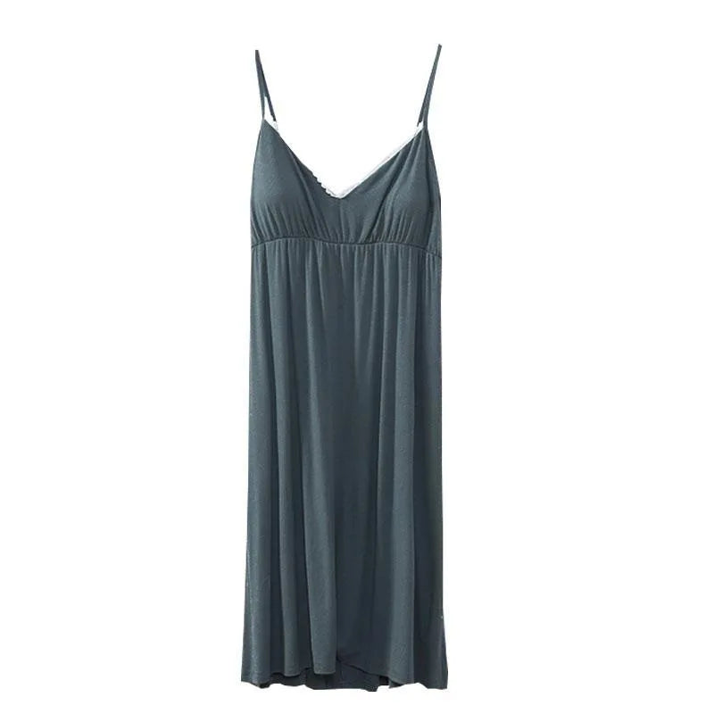 M-3XL Suspender de algodão feminino Nightdress sexy vestido de pijamas primavera para o verão de roupas de dormir para uso de plus size de tamanho adulto