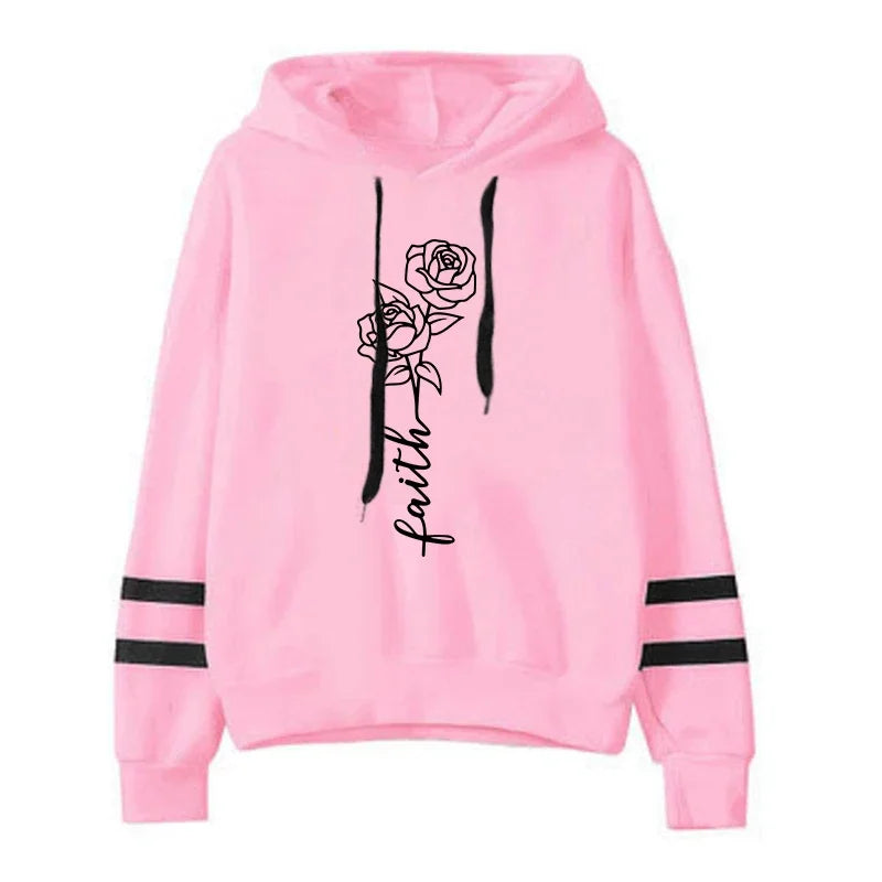 Comfort Jogging Women Tracksuit Daily Outdoor Autumn Winter Quality Hoodies Casual Single Piece Stripe Sweatshirt and Sweatpants