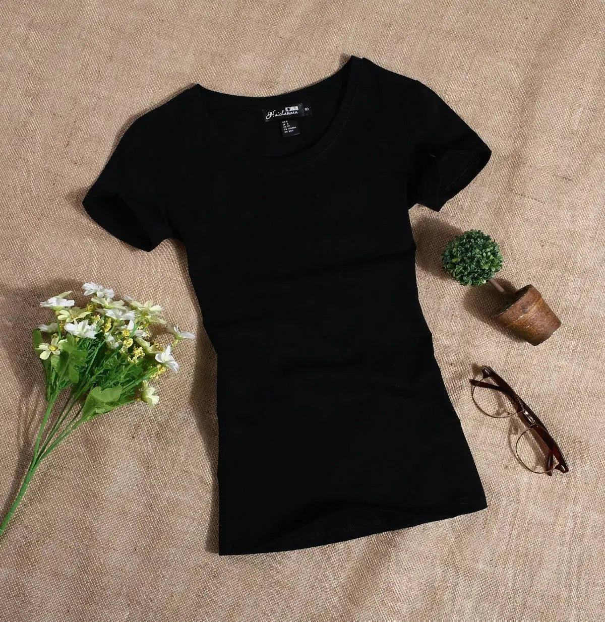 MRMT 2025 Frauen T-Shirt lässige Frauen Kurzärmel schlanker Farbfarb einfache reine Tees Damen T-Shirt für weibliche Frauen T-Shirts