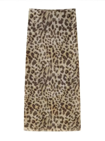 Femei Tulle Leopard Print Top cu Bandeau Off-the-Shoulder, decolteu drept, decolteu de vară, casual pentru bluză de vară