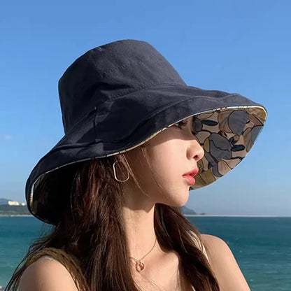 Women's Fishing Cap Summer Sun Protection Full Face with Windproof Rope New Summer Large Brim Spring Autumn UV Protection Hat
