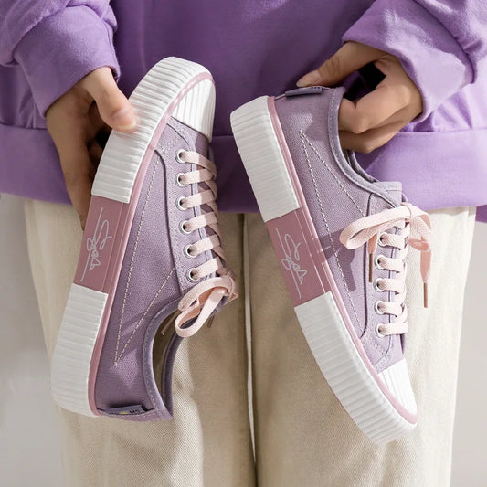 Women Canvas Shoes Fashion Sneakers Unisex New Casual Vulcanize Shoes Woman Fashion Loafers High Quality 3 Times Vulcanization