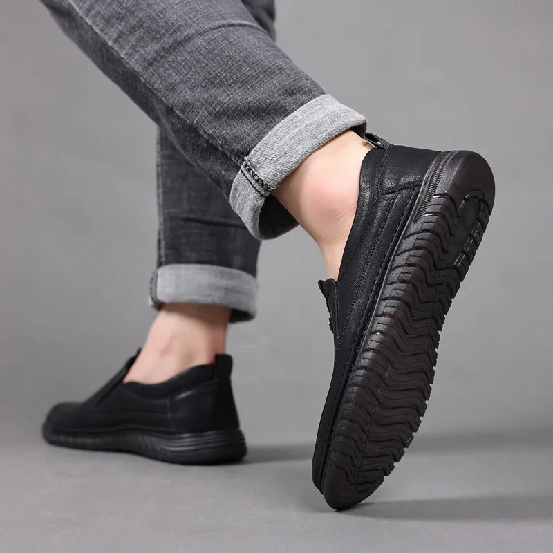 Retro Penny Loafer Echte koeienleren klassieke schoenen naaien comfortabele mannen casual slip-on club feestschoen lente zomer