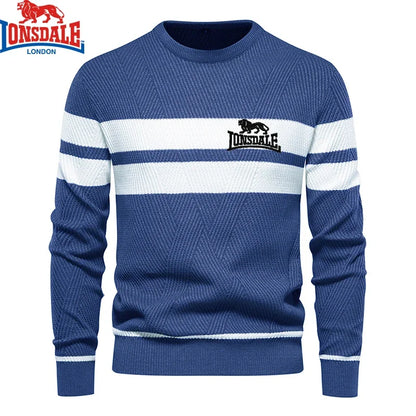 Bordado lonsdale masculino chicos suéter de invierno espesas espesas calientes calientes o cuello o cuello de o-cuello básico slim sweaters cómodos cómodos
