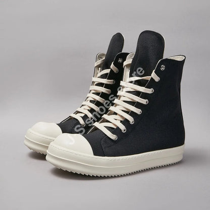 R-O But But Men High Top But Black Canvas Women Sneaker Buty swobodne buty woskowane tenisówki