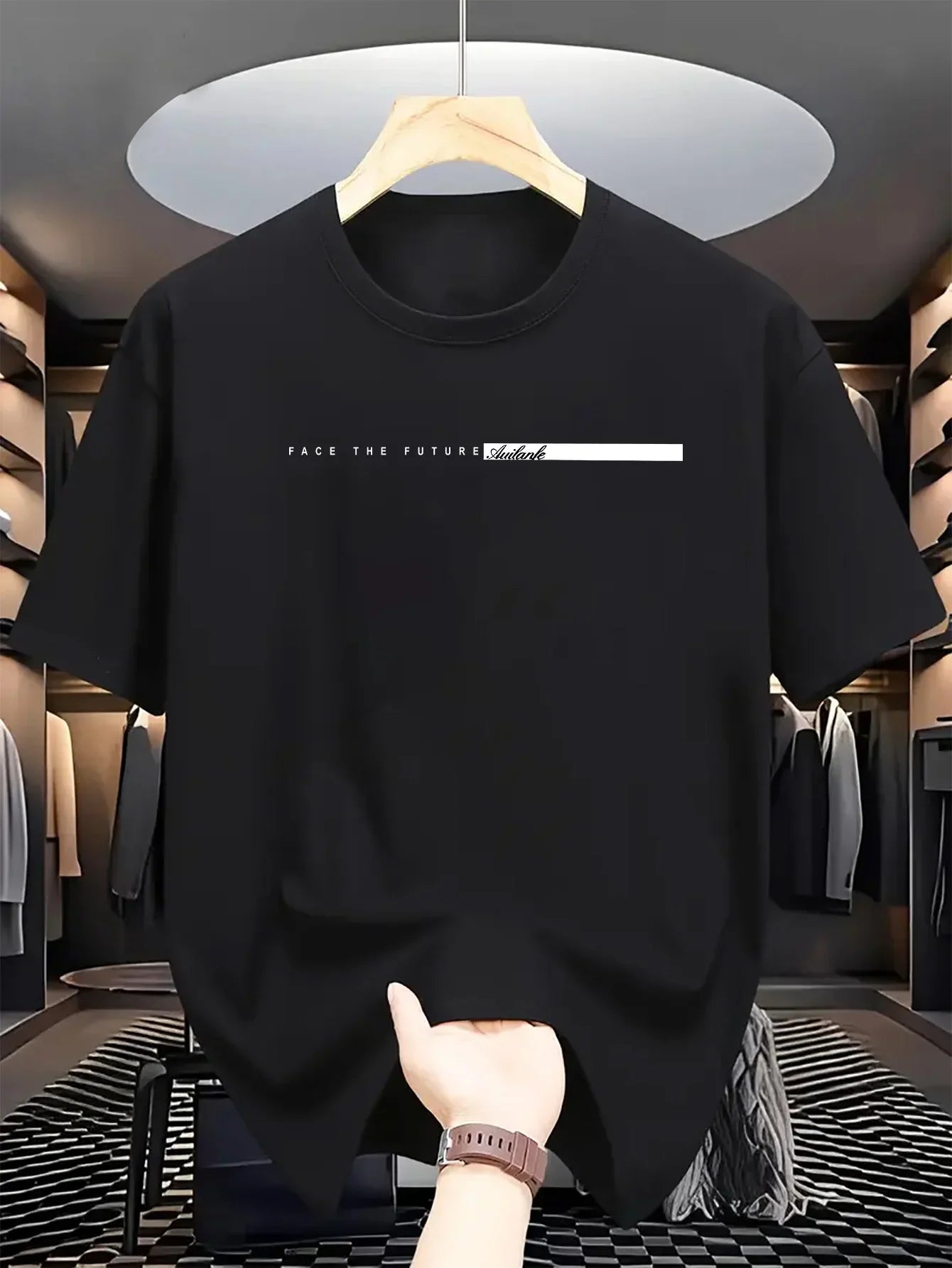 Letnie męskie litery kapitałowe Drukuj okrągły szyjka krótkoczestrwałe T-shirt TOP High Street Men and Women's Style