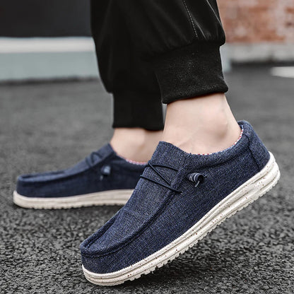 Sommer beige mænds afslappet loafers stor størrelse 47 komfortable flad lærred sko mand båd sko let slip-on drivesko til mænd