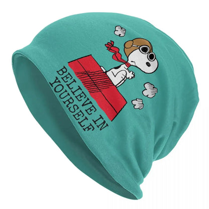 Custom The Peanuts Bonnet Hats Street Knitted Hat For Women Men Winter Warm S-Snoopys Skullies Beanies Caps