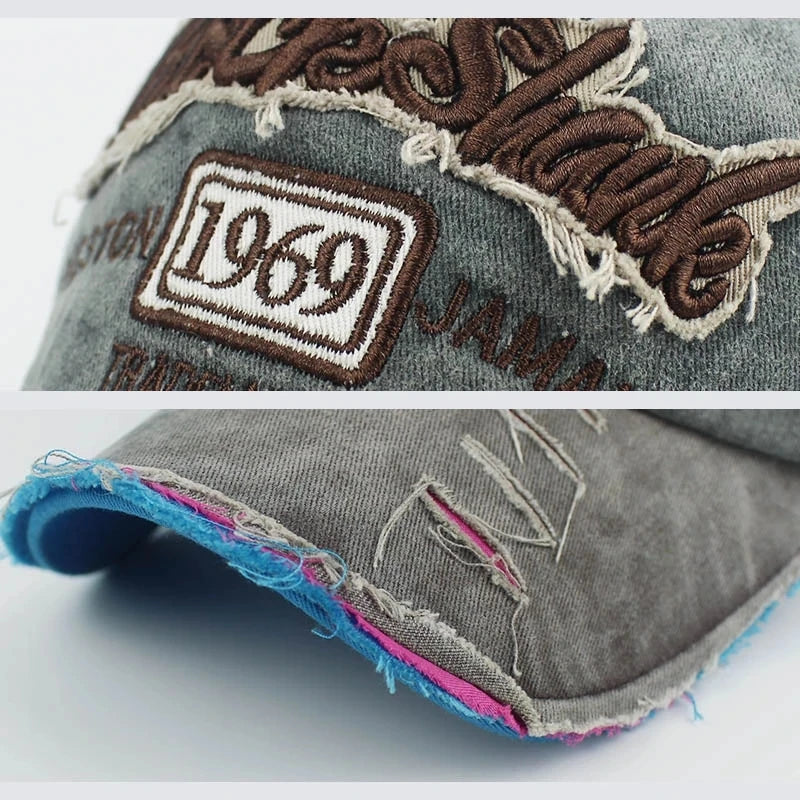 Oprani pamuk iz 1969. vez bejzbolske kape za žene muškarci sportski viziri vintage snapback cap unisex-teen hip hop hat kosti tata šešir