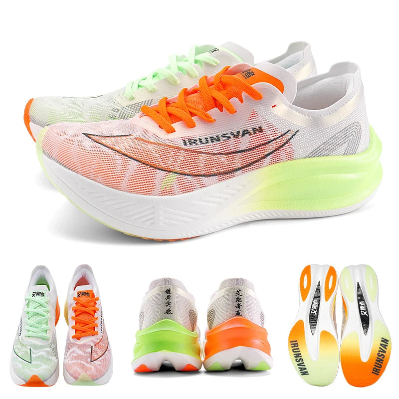2025 IRUNSVAN Nylon Carbon Fiber Professional Marathon Shoes  Men Ultra Light Track Field Kilometer Race Running Sneakers Unisex
