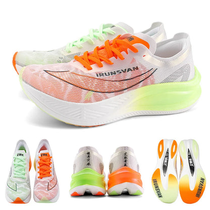 IRUNSVAN Professional Marathon Shoes Men Nylon Carbon Fiber Breathable Ultra Light  Race Running Sneakers Unisex