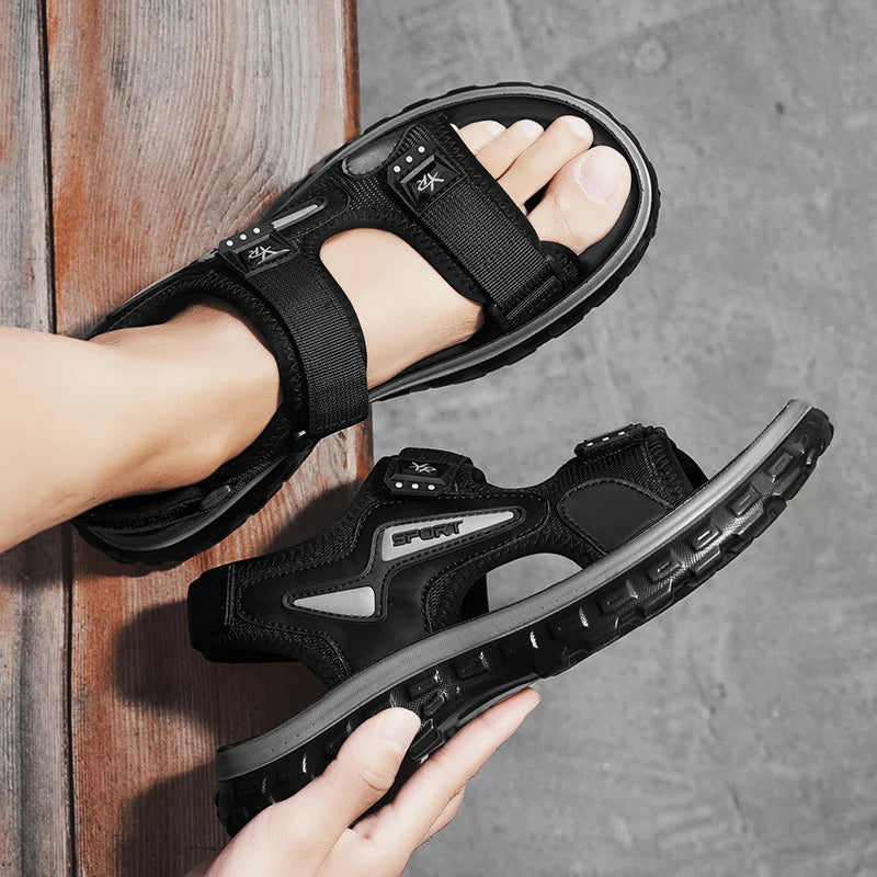 New Men's Sandals 2024 Summer Outdoor Casual Beach Shoes Lightweight Anti-Slip Roman Sandals Comfortable Men's Flip Flop Sandals