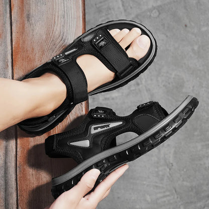 New Men's Sandals 2024 Summer Outdoor Casual Beach Shoes Lightweight Anti-Slip Roman Sandals Comfortable Men's Flip Flop Sandals