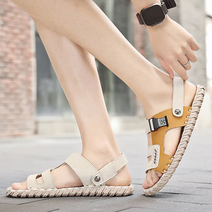 Classic Handmade Men's Sandals 2024 Summer New Fashion Slippers Outdoor Casual Non-slip Beach Shoes Flip-flops for Men