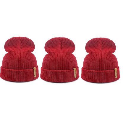 Brand Oohmy Knitted Hats for Men Women, Skullies Caps, Warmer Bonnet, Casual Cap, Monochromatic, Male and Female, Winter, 2024