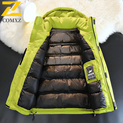 2025 High Quality Men's Winter Jacket Trendy Casual Thickened Graphene Warm Hooded Parka Snow Ski Very Cold Cotton-padded Coat