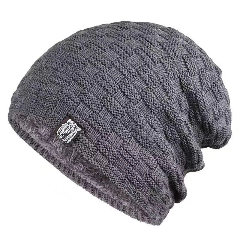 Winter Warm Hat Unisex Outdoor New Wool Knitted Beanies Casual Cotton Hats Cap Winter Padded Warm Outdoor Hat for Men Women